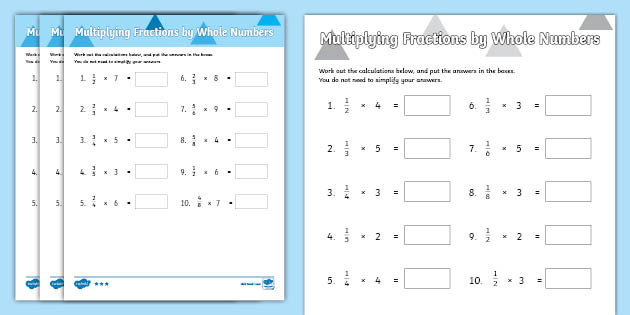 Multiplying Fractions By Whole Numbers Activity for 3rd-5th Grade