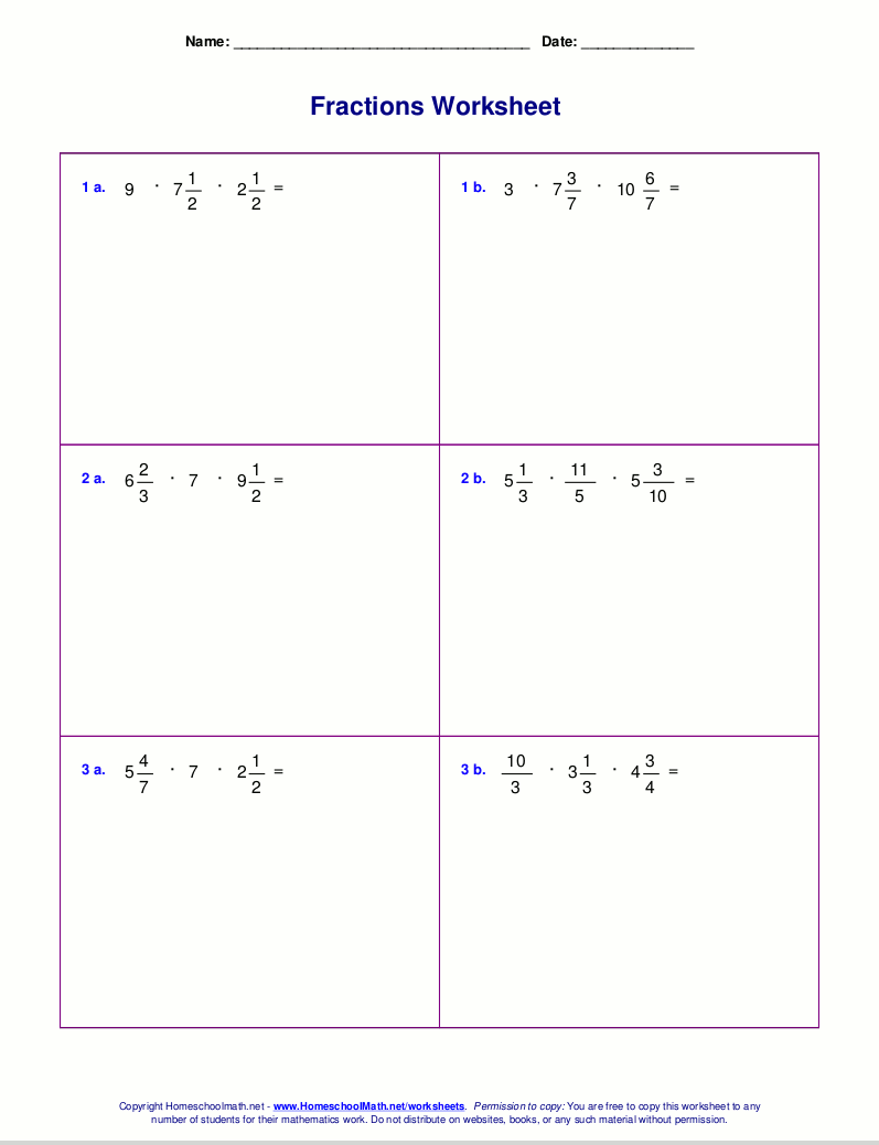 multiplying mixed numbers and whole numbers worksheet