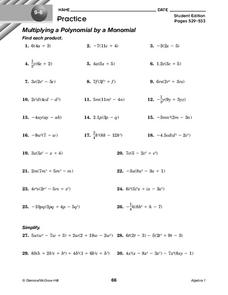 Pre-Algebra Monomials And Polynomials Worksheets, 59% OFF