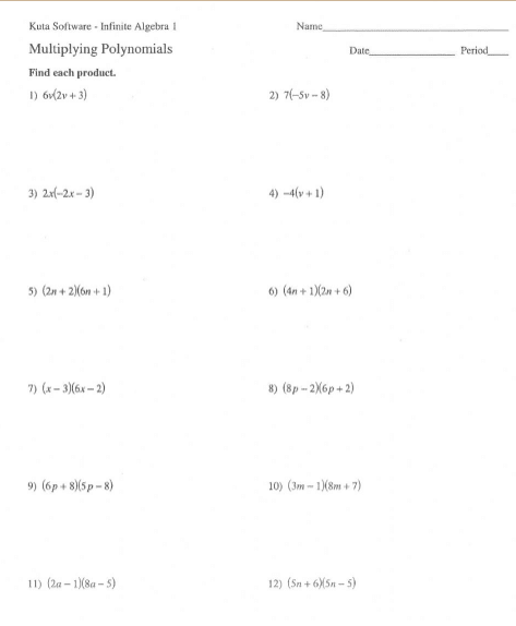 9 Best Multiplying Polynomials Worksheet For Students The Teach 9 Best Multiplying Polynomials Worksheet For Students The Teach