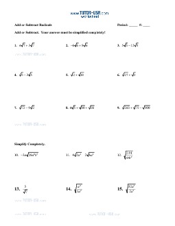 multiplying radicals worksheet answers