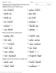 5- Multiplying &  Dividing Rational Expressions %28Worksheet%29 ...