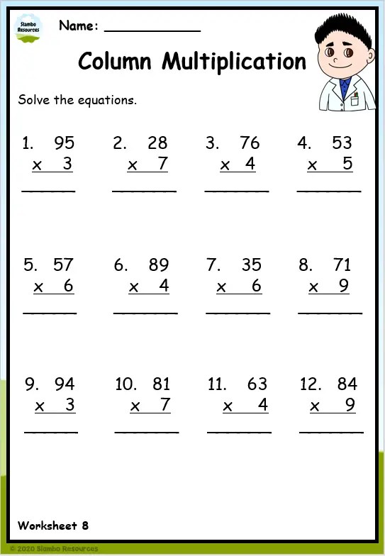 Grade 3 Multiplication Worksheets | Free Printables | Math Worksheets