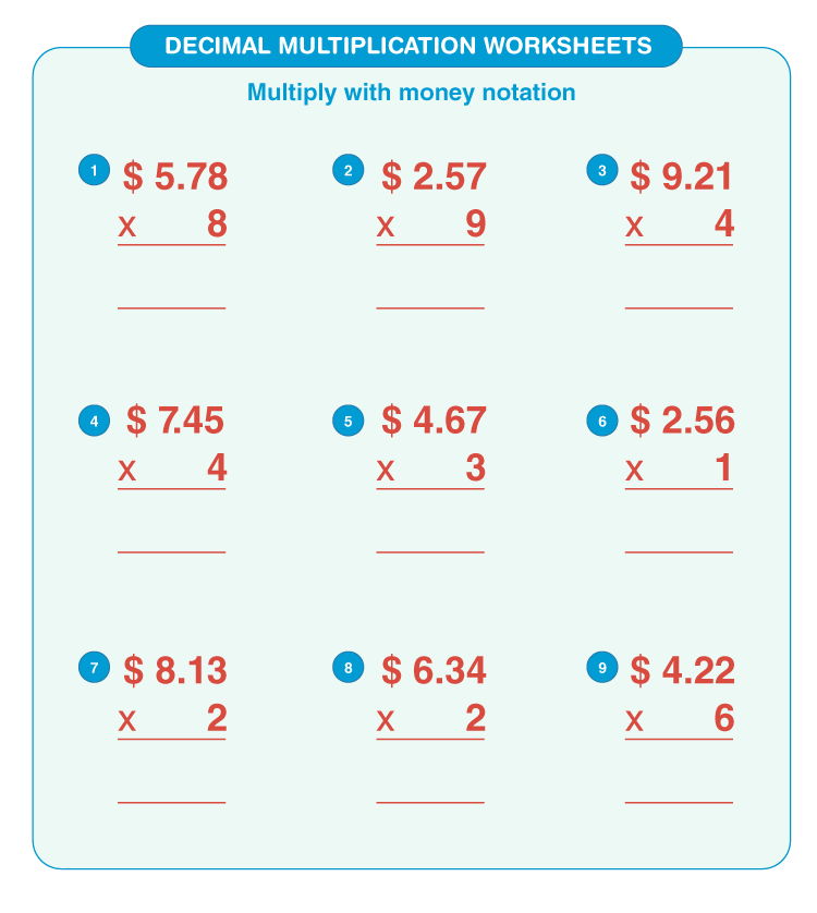 Decimal Multiplication Worksheets | Download Free Printables For Kids