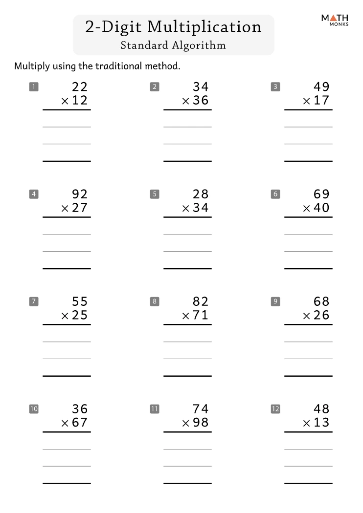 Double Digit Multiplication Worksheets - Math Monks