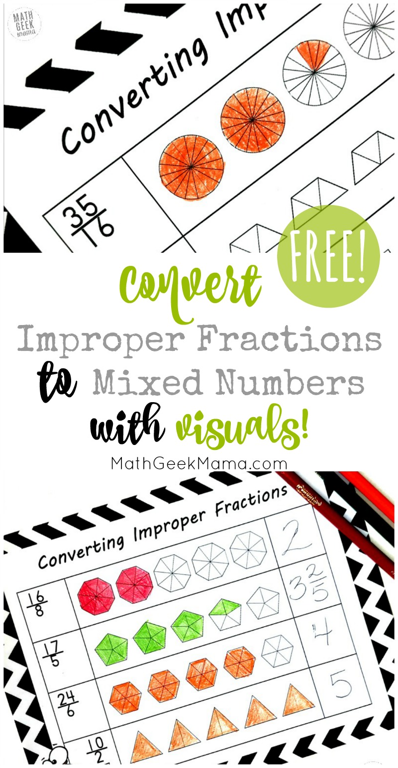 multiplying whole numbers and improper fractions to mixed numbers worksheet get