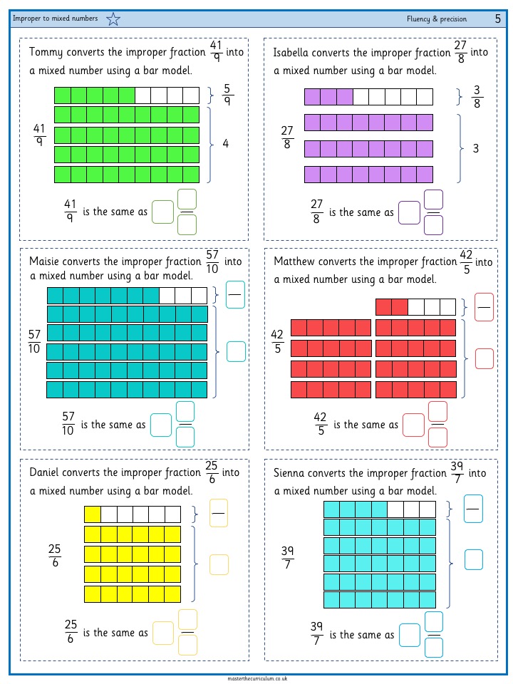 multiplying whole numbers and improper fractions to mixed numbers worksheet get