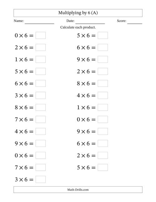 multiplying with 6 7 and 8 math drill work sheets