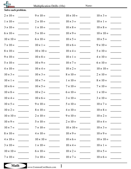 Math Drills Worksheets | Free - Distance Learning, worksheets and ...