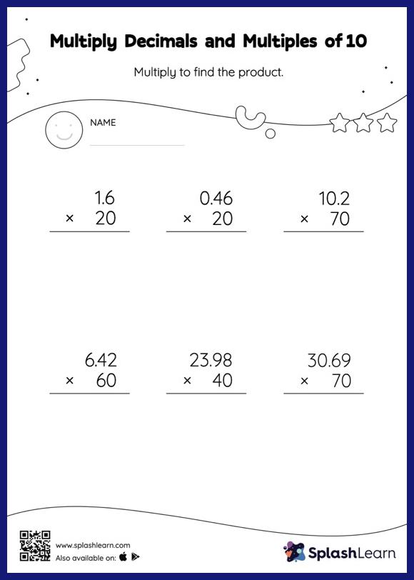 Multiply Decimals and Multiples of 10: Vertical Multiplication ...
