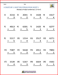 Math Multiplication Worksheets 4th Grade