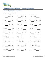 multiplying worksheet grade 4