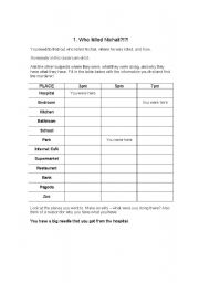 Murder Mystery - ESL worksheet by KietaFle