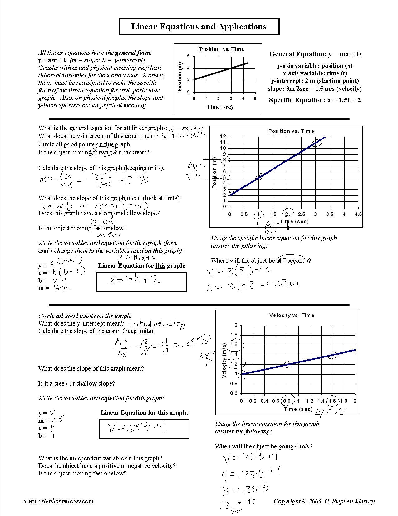 Mr Murrays Website: One Dimensional Motion Notes