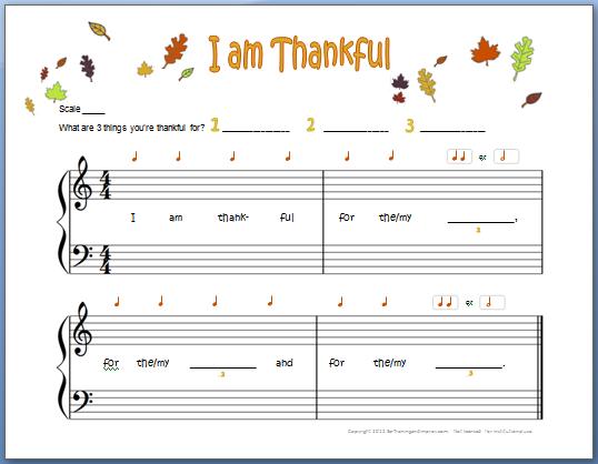 I Am Thankful: Free Piano Composition for Kids | My Fun Piano Studio