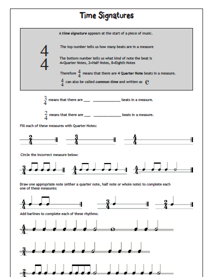 music fundamentals worksheet