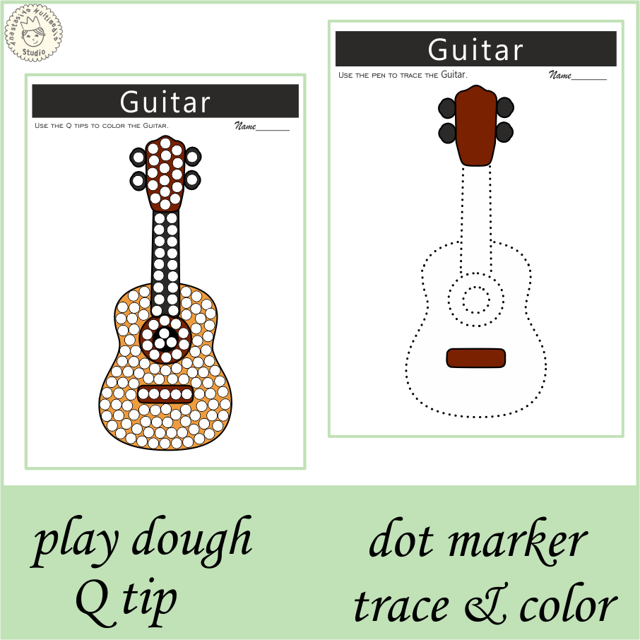 Free music instrument worksheet for preschoolers, Download Free music