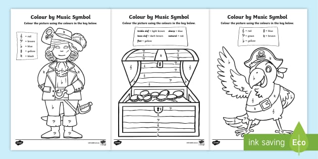 Colour By Music Notation Symbols (teacher made) - Twinkl