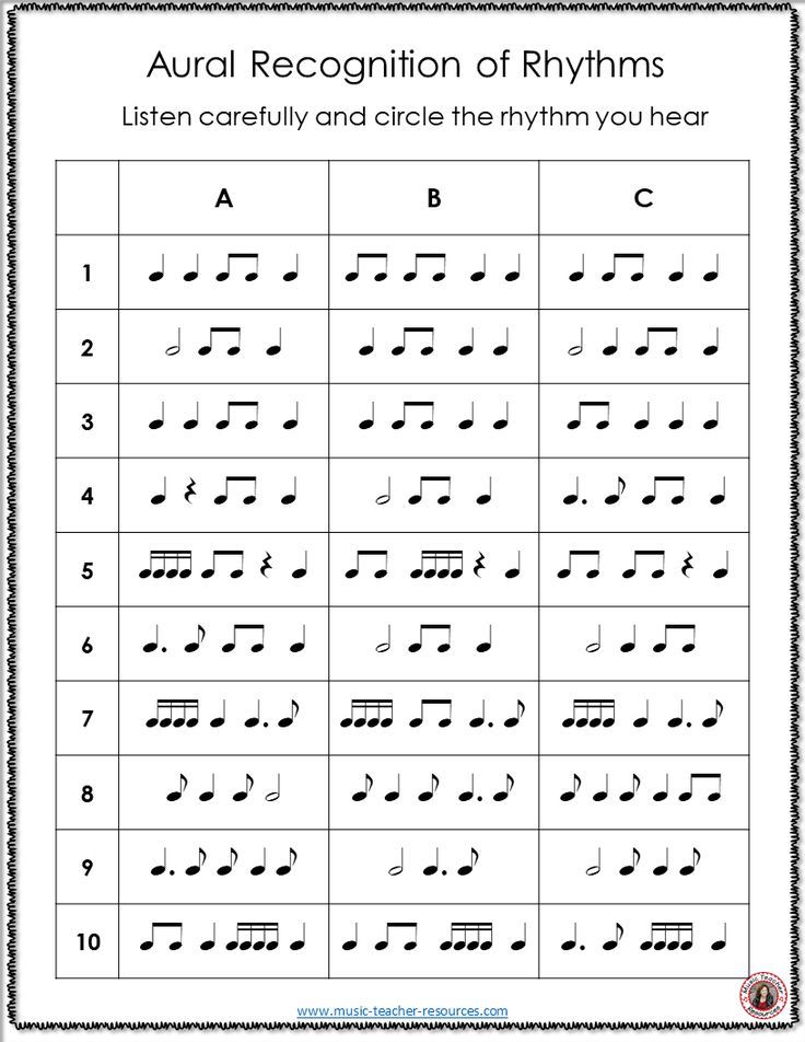 music theory rhythm worksheet