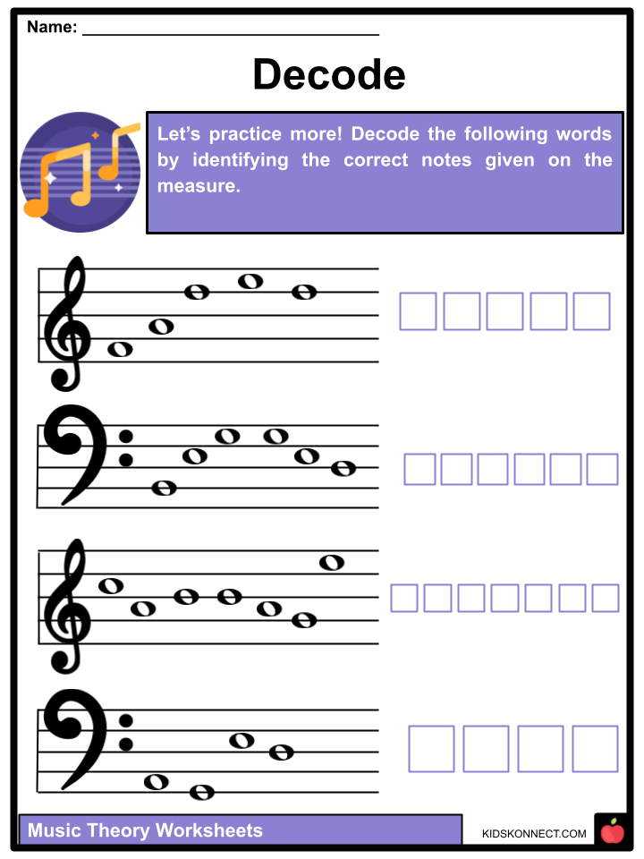 music theory worksheet for kids
