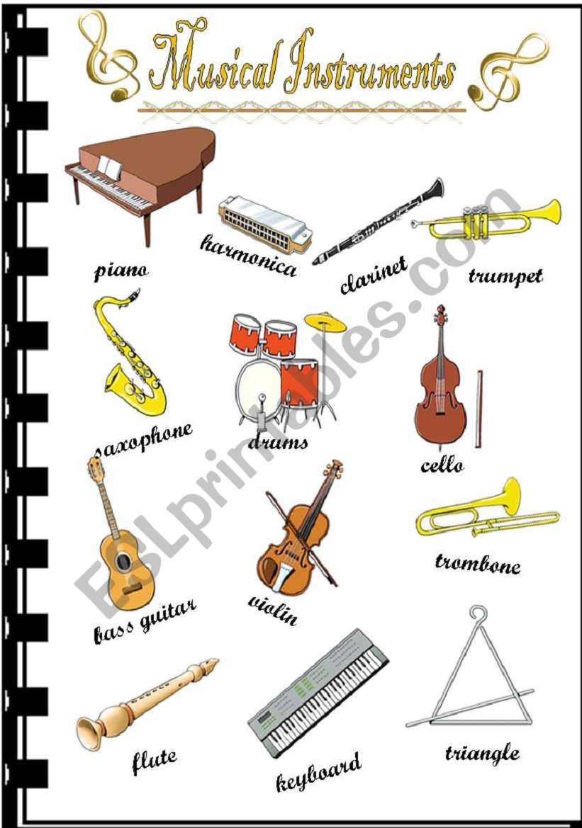 musical instrument worksheet