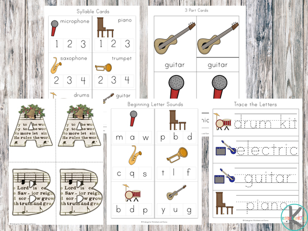 musical worksheet for kids