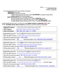 DNA Mutation Worksheet Key - Bioinformatics | Exercises ...