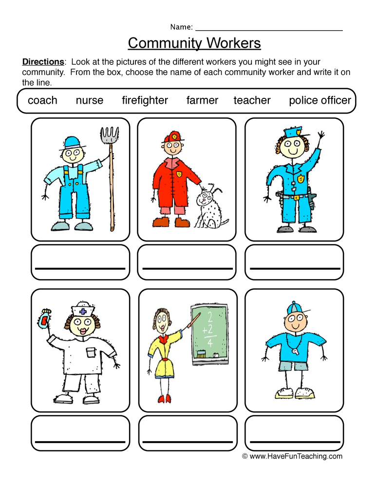 my community worksheet