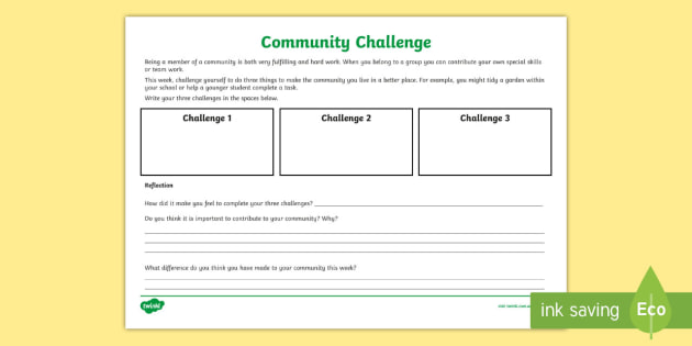 my community worksheet