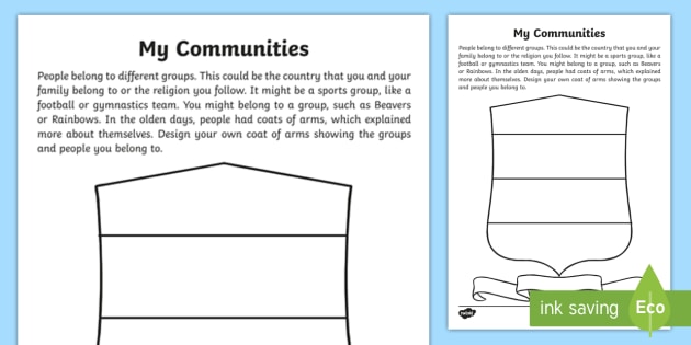 my community worksheet
