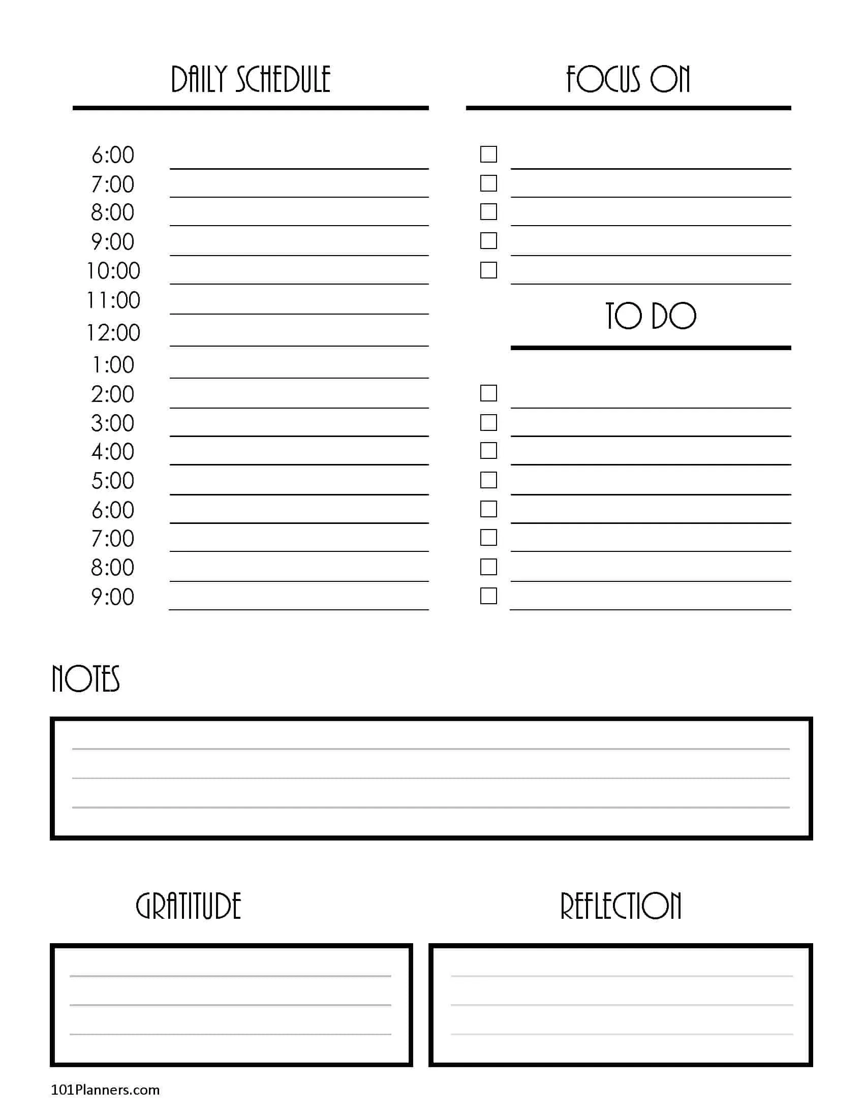Free Daily Planner Template | Customize then Print