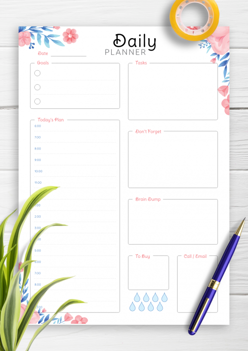 Daily Planner Templates - Download PDF