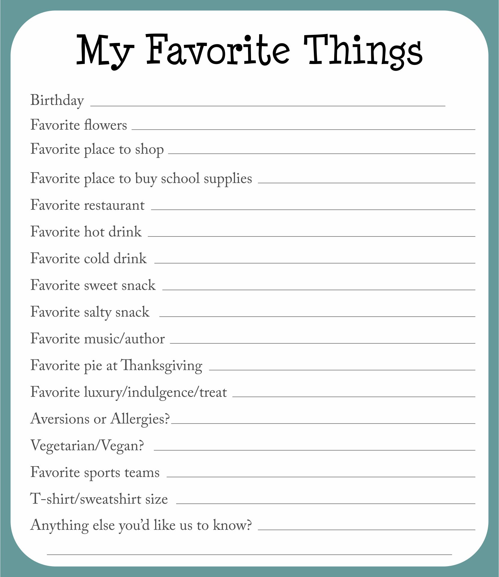 Free Printable My Favorite Things Worksheets for Students - Worksheets Library free-printable-my-favorite-things-worksheets-for-students-worksheets-library