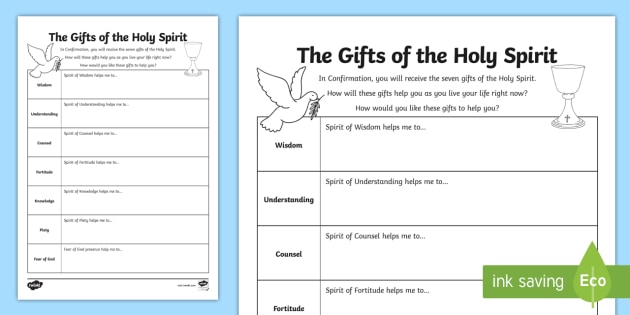 my gifts worksheet