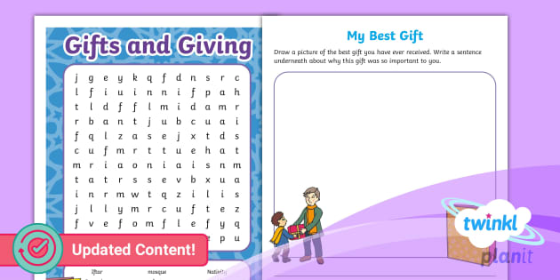 RE: Gifts and Giving Year 1 Home Learning Tasks - Twinkl