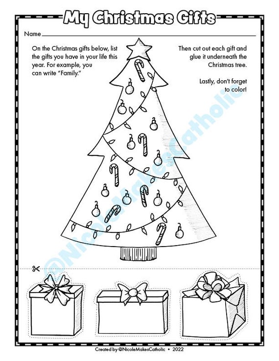 Printable Christmas Gift Worksheet Digital Download  
