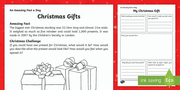 Christmas Gift Worksheet / Worksheet (teacher made) - Twinkl