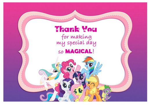 My Little Pony Thank you Cards