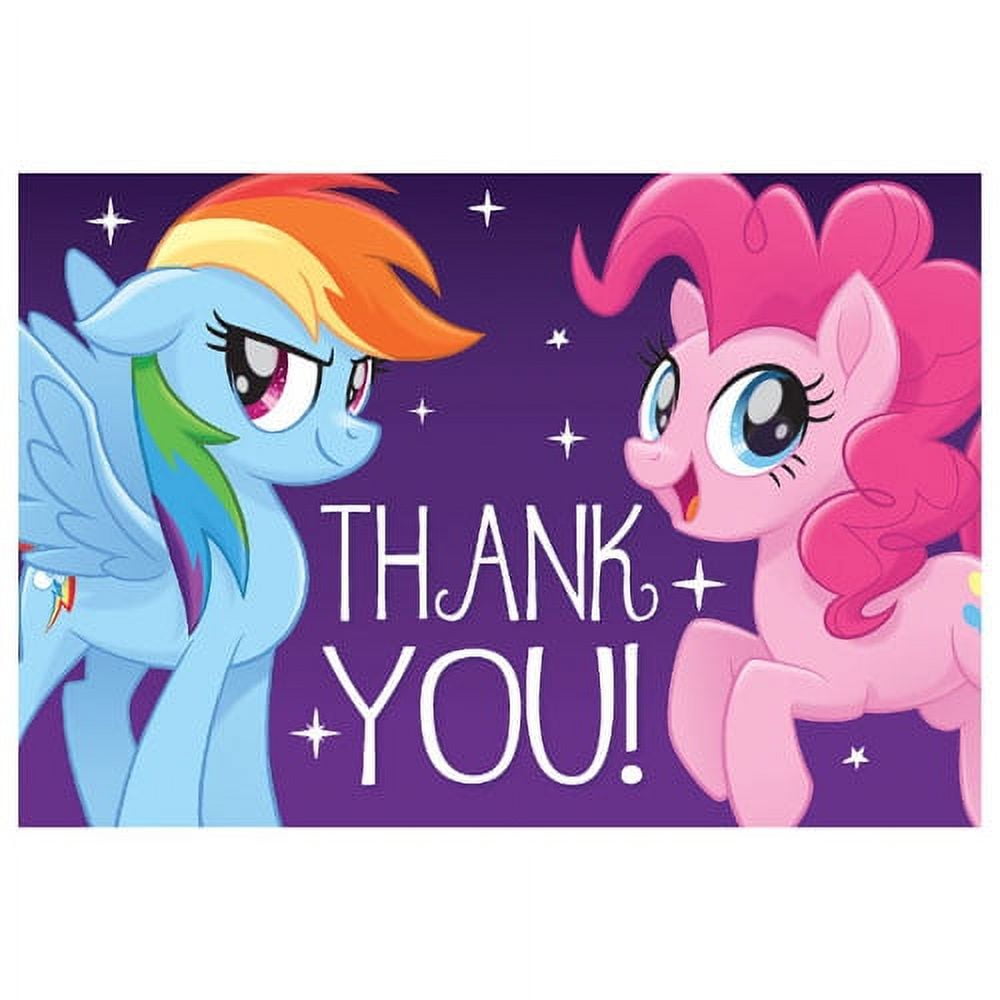 my little pony printable thank you cards