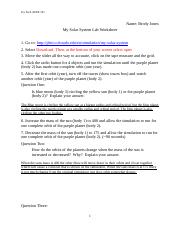 Lab 3 - My Solar System Lab rev 11515 1 - Ivy Tech ASTR 101 Name ...