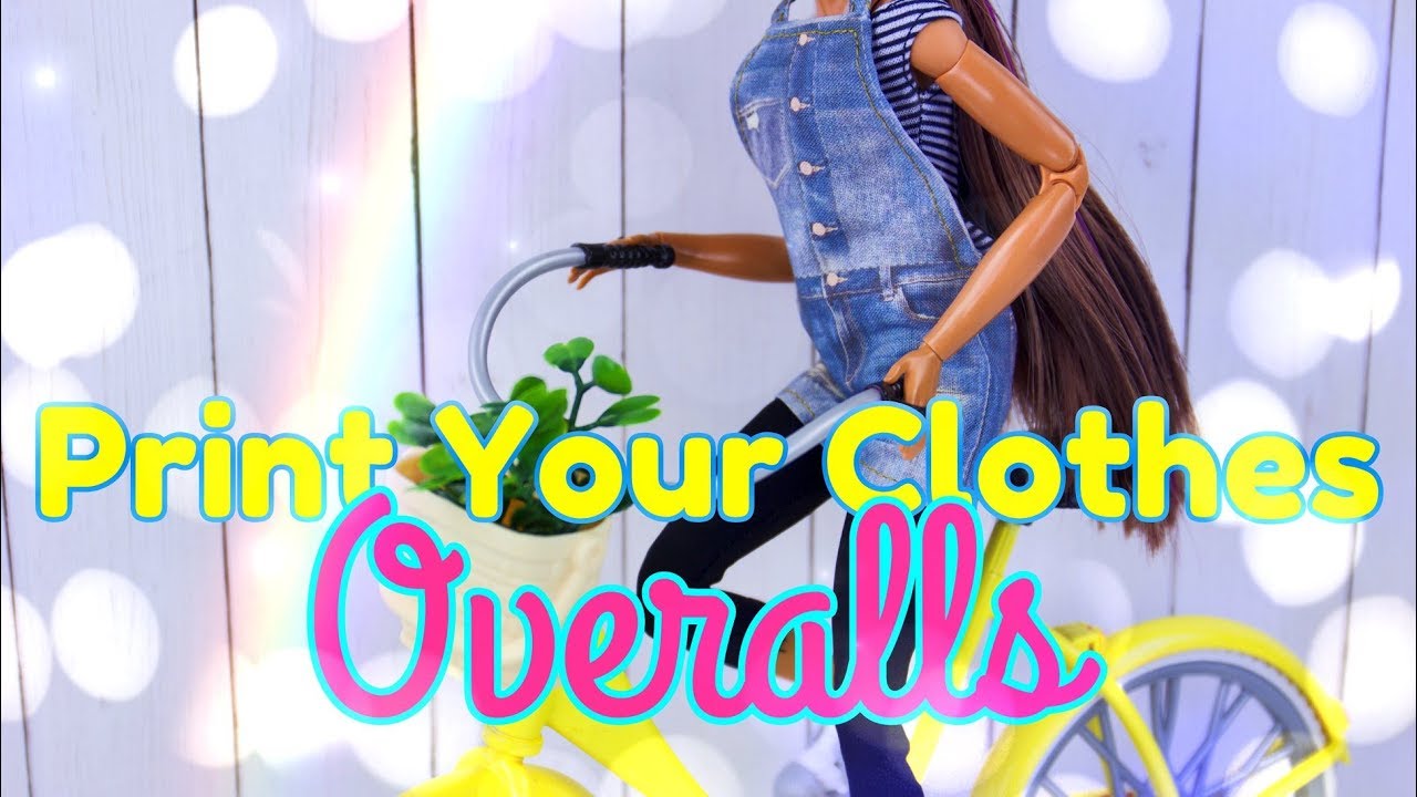 DIY - How to Make: Printable Doll Clothes | Overalls | Paper Craft &  REAL  FABRIC