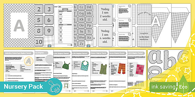 Grey Gingham Nursery Pack (teacher made) 