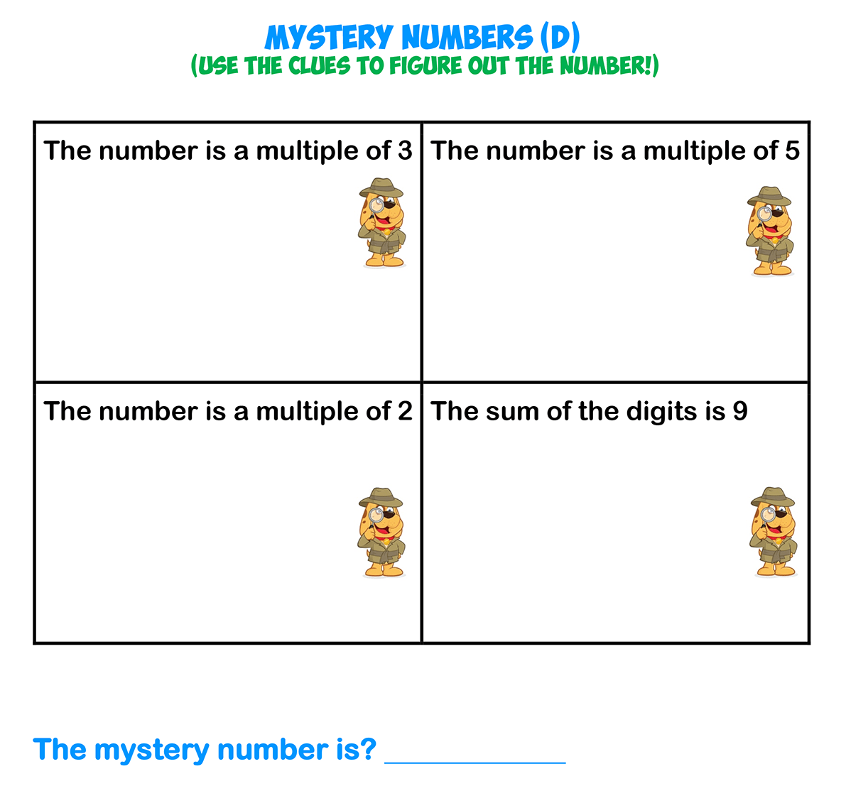 Mystery Numbers D - Mr. R.s World of Math