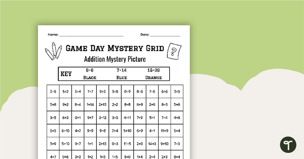 mystery picture addition worksheet