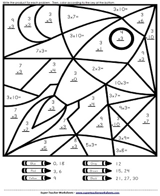 mystery picture math worksheet