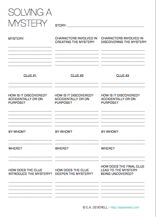 Solving a Mystery (Writing Worksheet Wednesday)