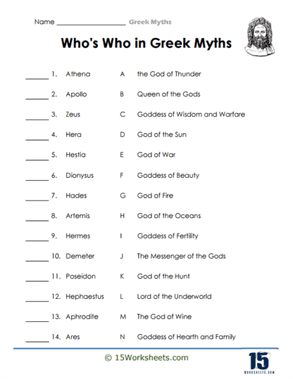Greek Myths Worksheets - 15 Worksheets Library
