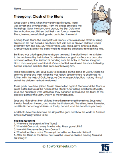Greek Myths Worksheets - 15 Worksheets Library