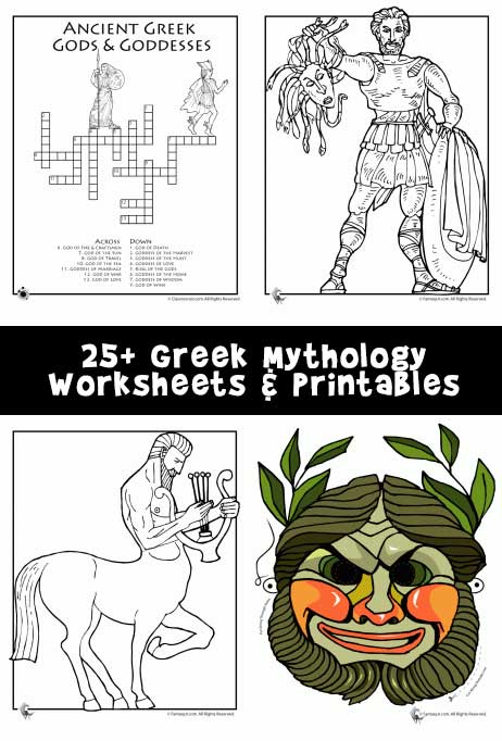 Greek Mythology Worksheets &  Coloring Pages | Woo! Jr. Kids ...