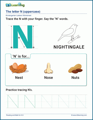 The Letter N Worksheet | Worsheets library